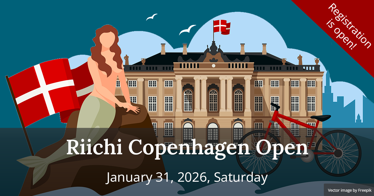 Riichi Copenhagen Open, January 31, 2026, Saturday - Registration is open!